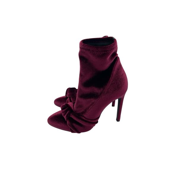 Giuseppe Zanotti Soft Velvet Bow Sock Ankle Boots Size 37 US 7 - Picture 4 of 11